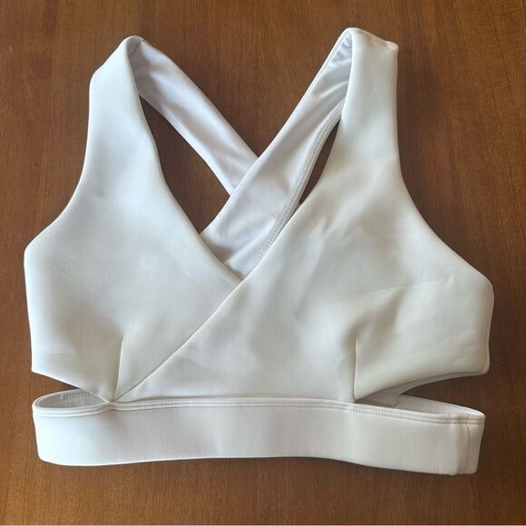 Cleo Harper White Cross-Back Sports Bra Size XS - Picture 4 of 7